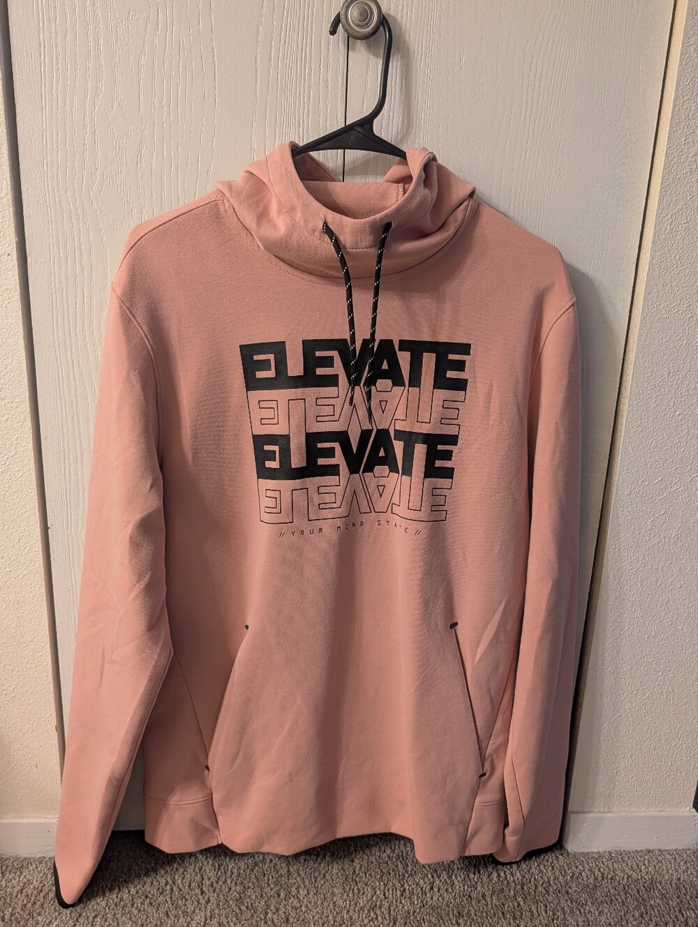 Old Navy Pink Turtleneck Sweatshirt with 'ELEVATE' Graphic